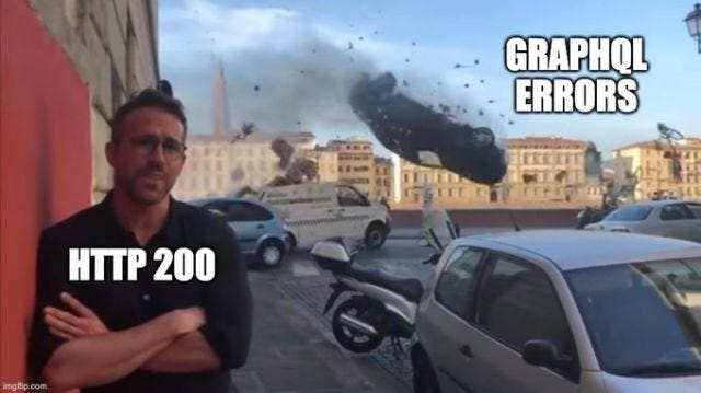 Meme about GraphQL errors with Ryan Reynolds.